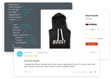 Code for developing a product page with review functionality