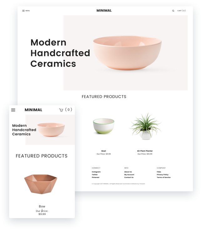 Modern Handcrafted Ceramics site screenshot