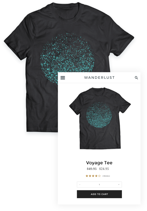 Wanderlust t-shirt screenshot