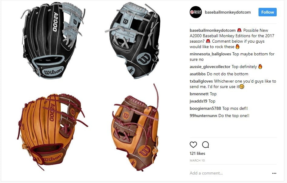 baseball glove instagram post